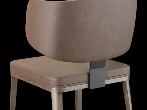 Dining leather chair 6 3D Model