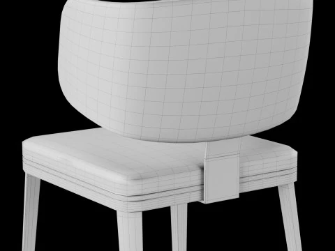 Dining leather chair 6 3D Model
