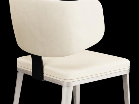 Dining leather chair 6 3D Model