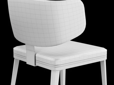 Dining leather chair 6 3D Model