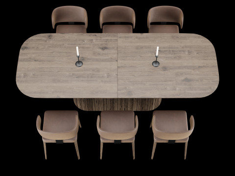 Modern dining table whith chair whith chair 5 Modello 3D