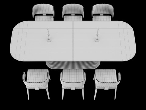 Modern dining table whith chair whith chair 5 Modello 3D