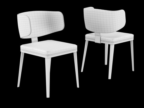 Modern dining table whith chair whith chair 5 Modello 3D