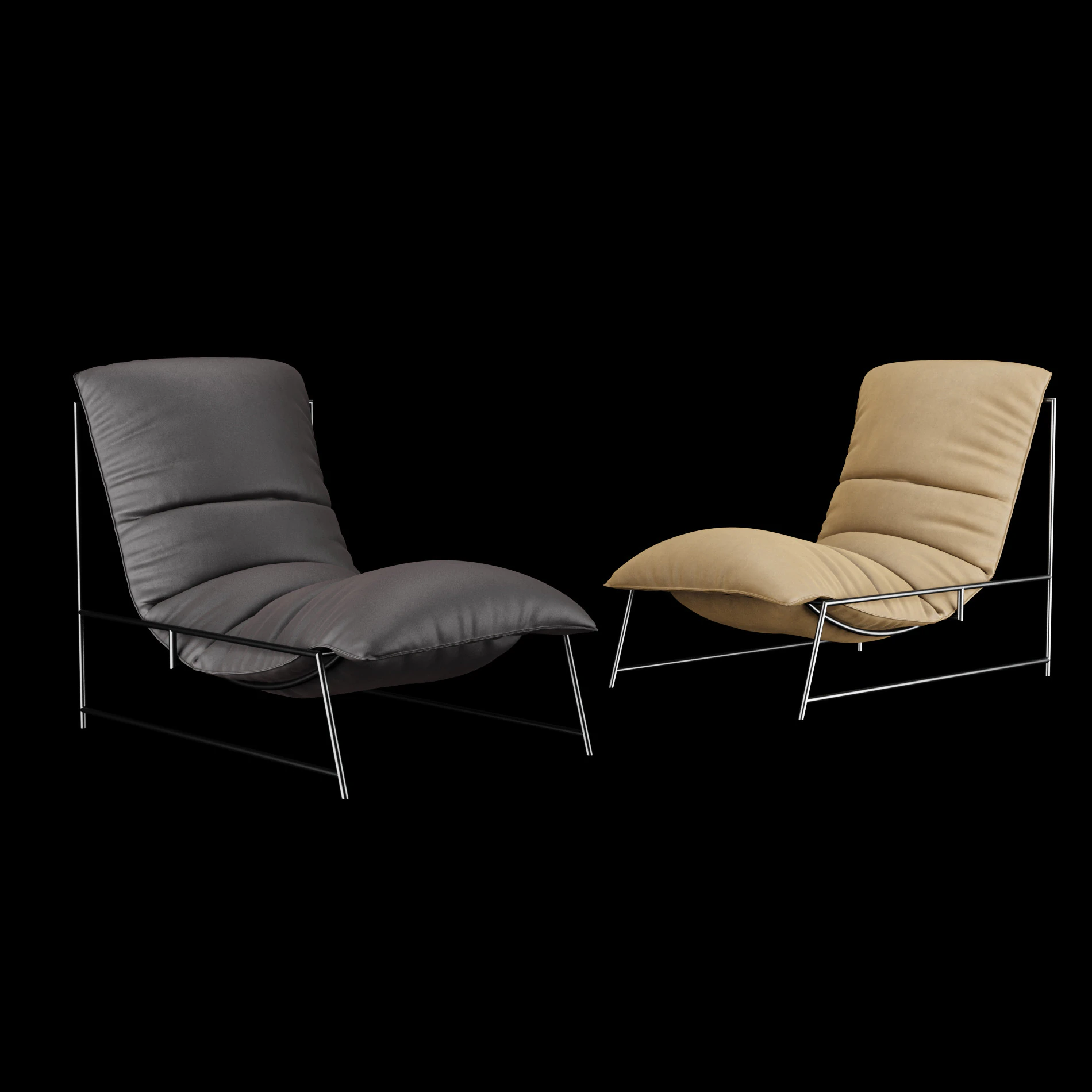 Modern lounge leather chair 3D Model .c4d .max .obj .3ds .fbx .stl .blend 