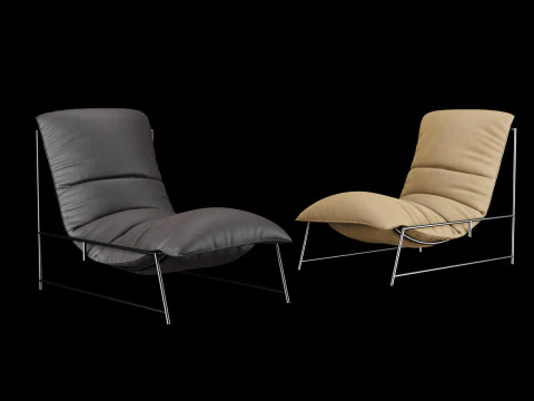 Kursi kulit lounge modern Model 3D
