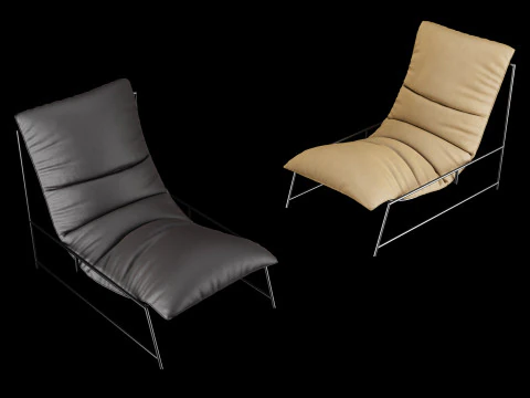 Modern lounge leather chair 3D Model