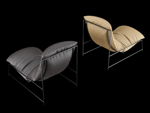 Modern lounge leather chair 3D Model