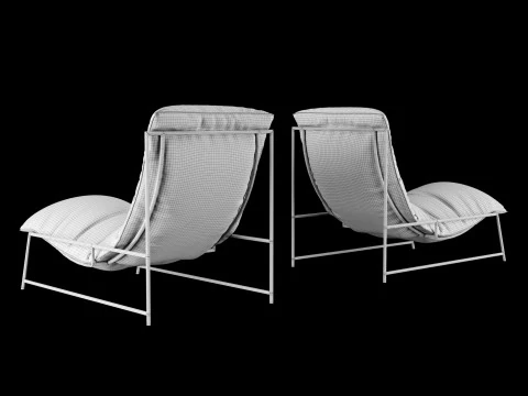 Modern lounge leather chair 3D Model