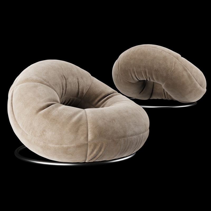 Modern lounge torus velvet chair Modelo 3D .c4d .max .obj .3ds .fbx .stl .blend