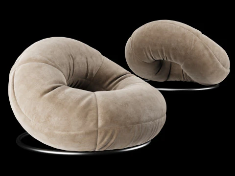 Kursi beludru torus lounge modern Model 3D