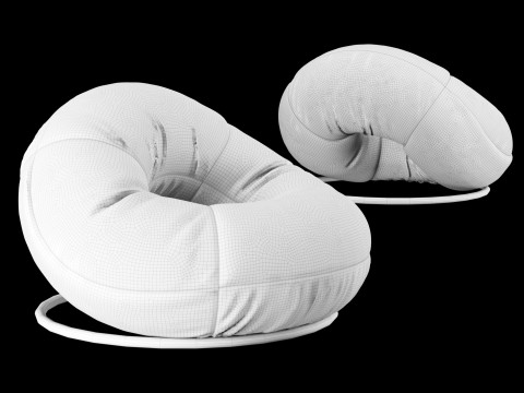 Modern lounge torus velvet chair Modelo 3D