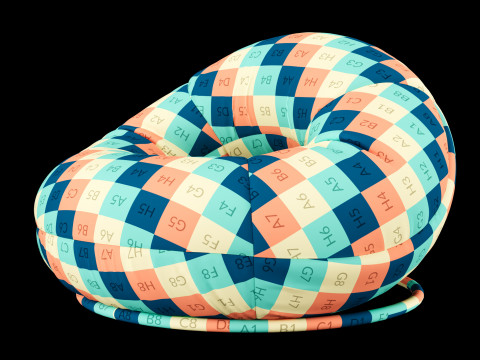 Modern lounge torus velvet chair Modelo 3D