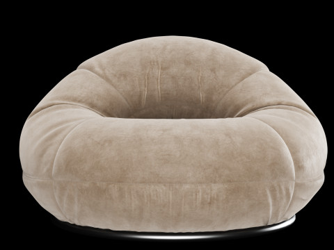 Modern lounge torus velvet chair Modelo 3D