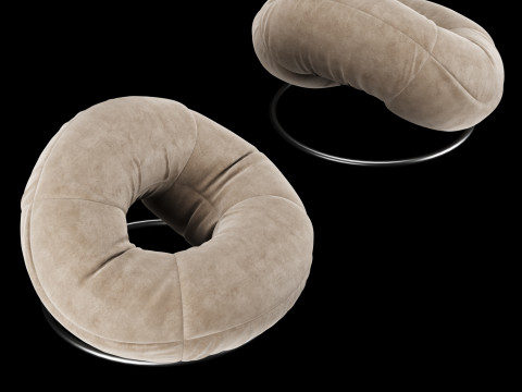Modern lounge torus velvet chair Modelo 3D