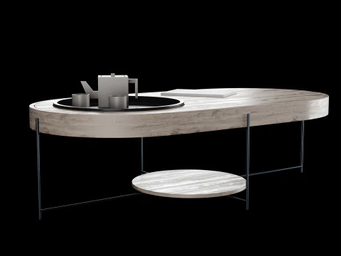 Сучасний журнальний столик з елементами декору 3D Модель