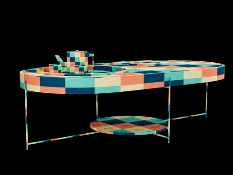 Modern coffe table with decor elements Model 3D