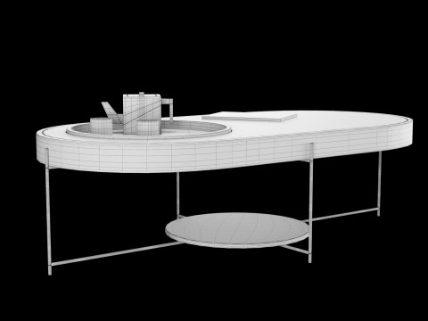Modern coffe table with decor elements Model 3D