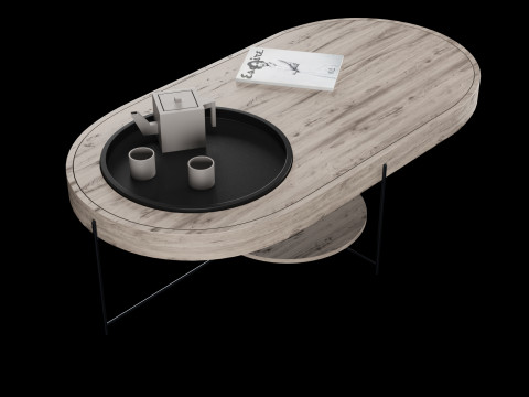 Modern coffe table with decor elements Model 3D