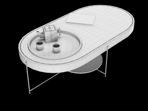 Modern coffe table with decor elements Model 3D