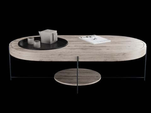 Modern coffe table with decor elements Model 3D