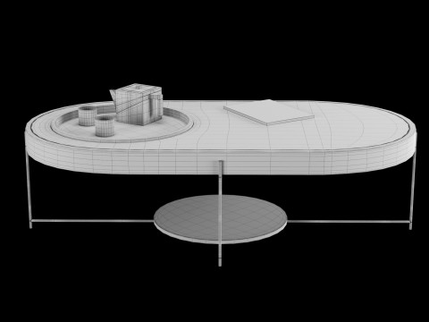 Modern coffe table with decor elements Model 3D