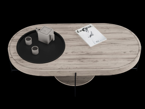 Modern coffe table with decor elements Model 3D