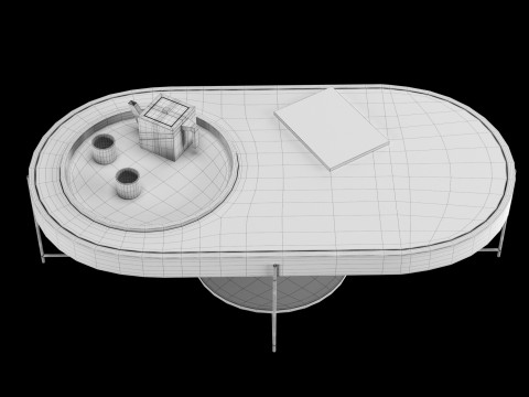 Modern coffe table with decor elements Model 3D