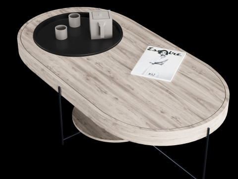 Modern coffe table with decor elements Model 3D