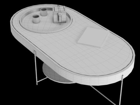 Modern coffe table with decor elements Model 3D