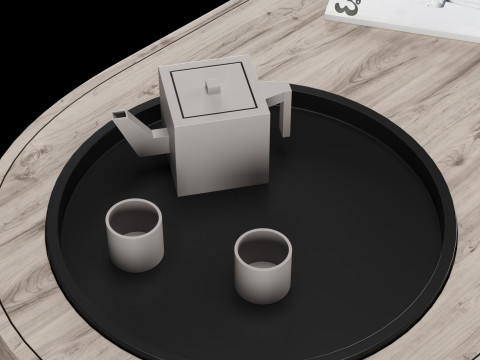 Modern coffe table with decor elements Model 3D