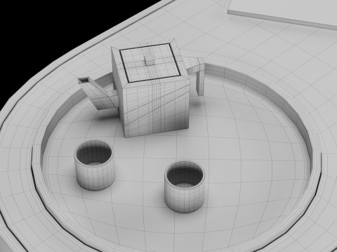 Modern coffe table with decor elements Model 3D