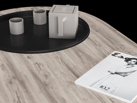 Modern coffe table with decor elements Model 3D