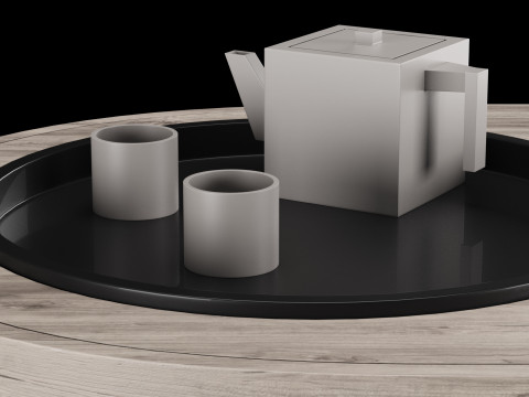 Modern coffe table with decor elements Model 3D