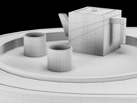 Modern coffe table with decor elements Model 3D