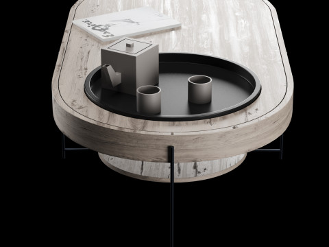 Modern coffe table with decor elements Model 3D