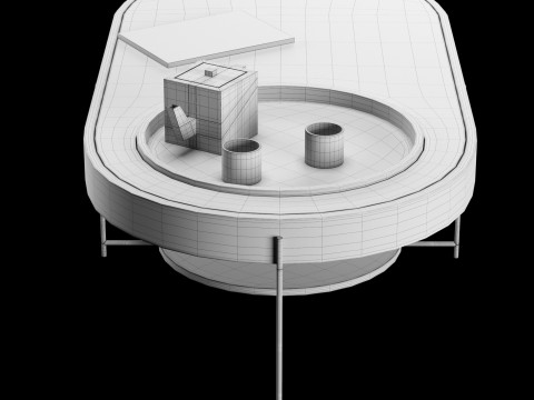 Modern coffe table with decor elements Model 3D