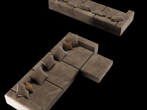 Modern angle sofa 2 with pillow Modèle 3D