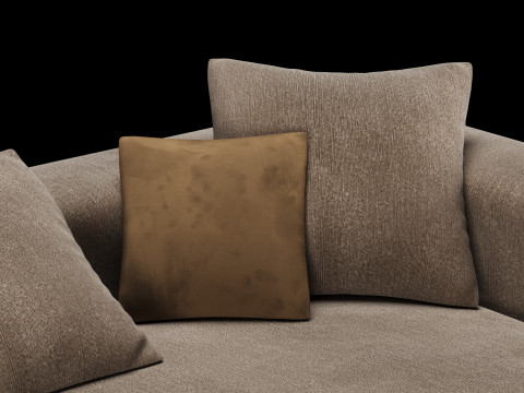 Modern angle sofa 2 with pillow Model 3D