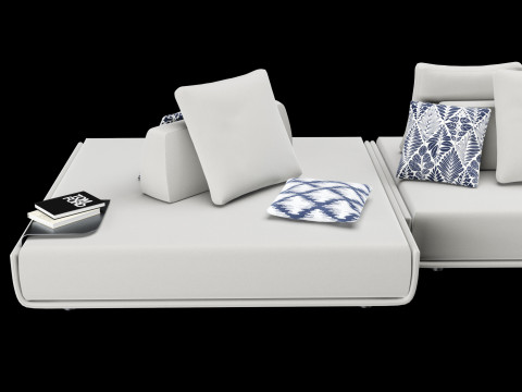 Modular sofa 1 with pillows decor elements and coffe table 3D 모델