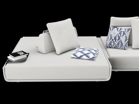 Modular sofa 1 with pillows decor elements and coffe table 3D Model