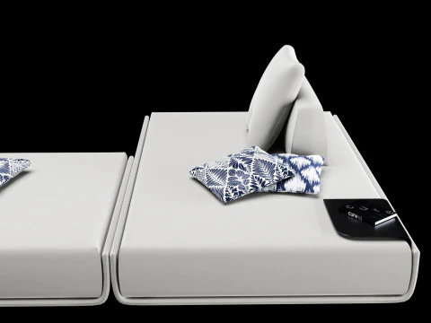 Modular sofa 1 with pillows decor elements and coffe table 3D Model