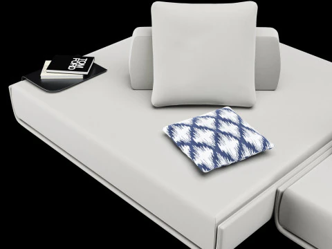 Modular sofa 1 with pillows decor elements and coffe table 3D Model