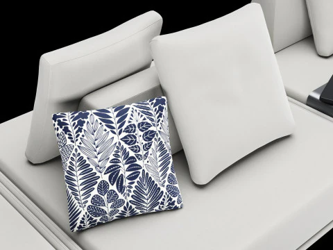 Modular sofa 1 with pillows decor elements and coffe table 3D Model