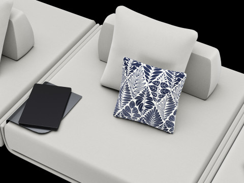 Modular sofa 1 with pillows decor elements and coffe table 3D 모델