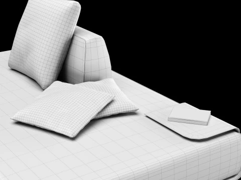 Modular sofa 1 with pillows decor elements and coffe table 3D Model