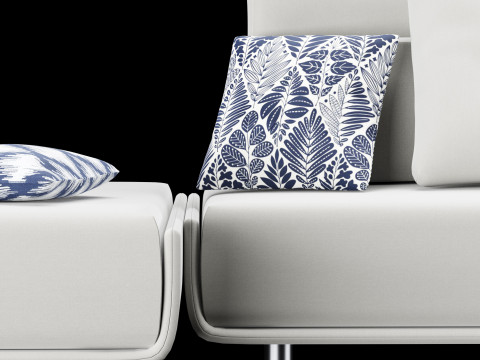 Modular sofa 1 with pillows decor elements and coffe table 3D 모델