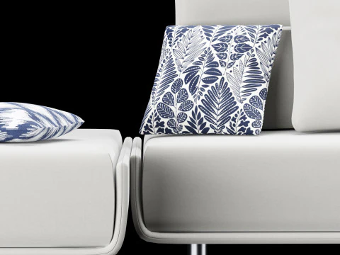 Modular sofa 1 with pillows decor elements and coffe table 3D Model