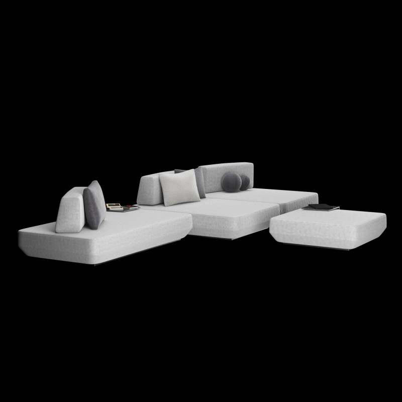 Modular sofa 2 with pillows and decor elements 3D 모델 .c4d .max .obj .3ds .fbx .stl .blend