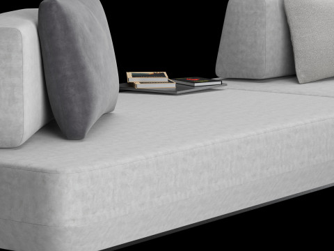 Modular sofa 2 with pillows and decor elements 3D 모델