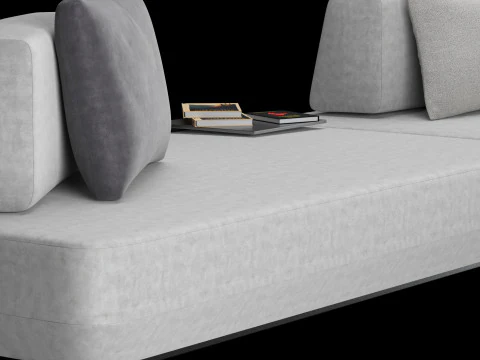 Modular sofa 2 with pillows and decor elements 3D Model